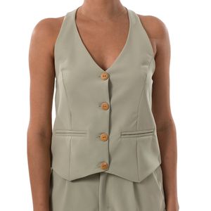 Neck Vest Abotonado Pistacho