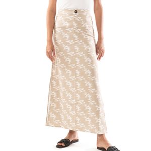 Maxi Falda Beige Print Ikat
