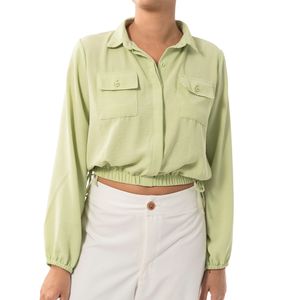 Blusa Camisera Abotonada Verde