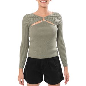 Top Long Sleeve Cutouts Verde Olivo