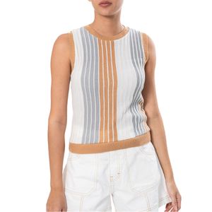 Chaleco Tejido Celeste Camel