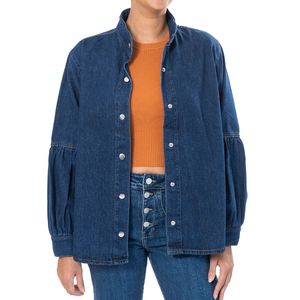 Camisa Denim Abotonada Mangas Bombach