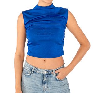 Top Cuello Perkins Azul