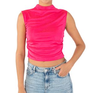 Top Cuello Perkins Fucsia