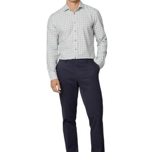 Camisa Melange Windowpane Gris