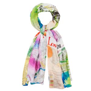 Foulard Newspaper Colors Blanco