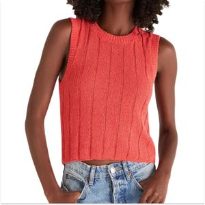 Piper Sweater Tank Mineral Rojo