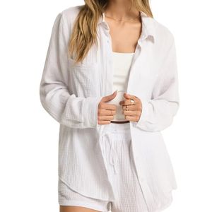 Kaili Button Up Gauze Top Blanco