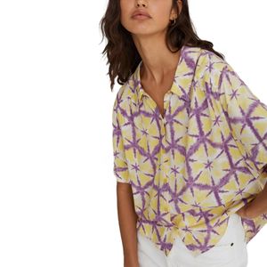 Camisa Fluida Tie Dye Yerse Amarillo