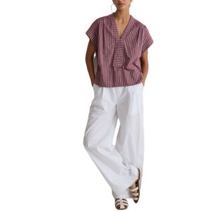 Camisa Algodon Rayas Yerse Lila