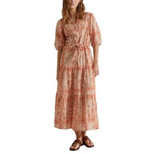 Vestido Algodon Orgánico Estampado Yerse Naranja