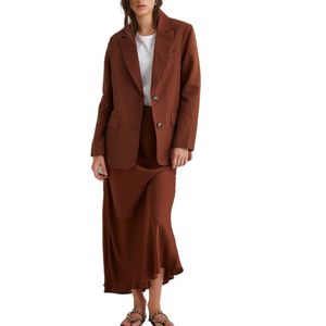 Americana Traje Lino Yerse Chocolate