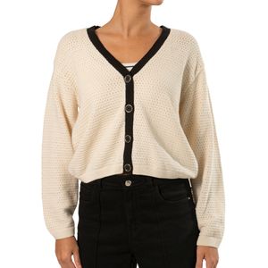 Cardigan Escote en V Crudo Negro