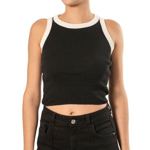 Top Basic Negro Blanco