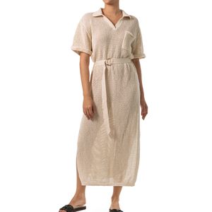 Vestido Teijido Fajin Beige