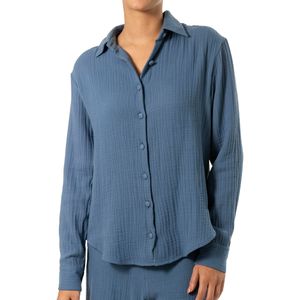 Top Muselina LS Azul