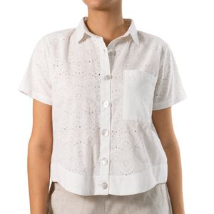 Top Boxy Eyelet Blanco