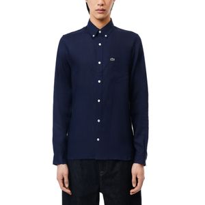 Camisa Lino Manga Larga Regular Fit Navy Blue