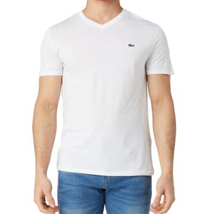 T-Shirt Cuello en V Algodón Pima  Blanca