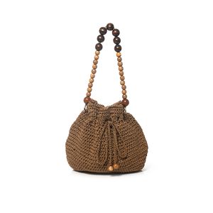 Bolso Tejido Fruncido Cafe
