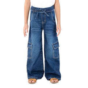 Jeans Cargo Wide Leg Azul