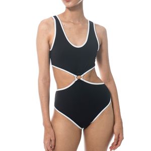 Triquini Negro Con Vivos Blancos