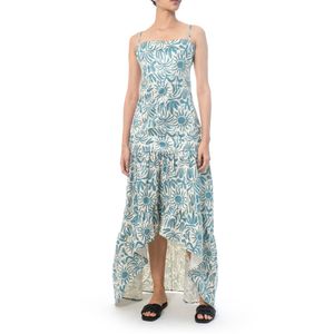 Vestido Asimetrico Print Celeste