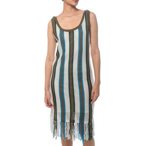 Vestido de Rayas con Flecos