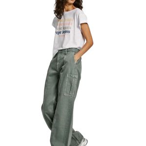 Denim Pants Loose St Washed Green