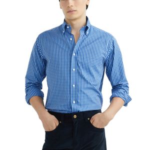 Camisa Hombre Cuadros Azul