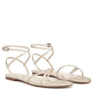 Sandalia Plana Ellina Blanco Brillante