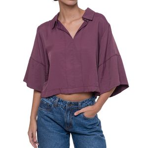 Camisa Boxy Vino