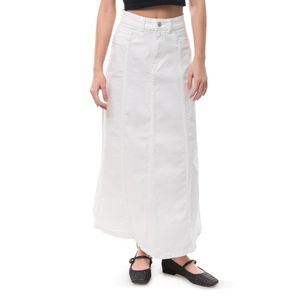 Falda Godets Denim Blanco