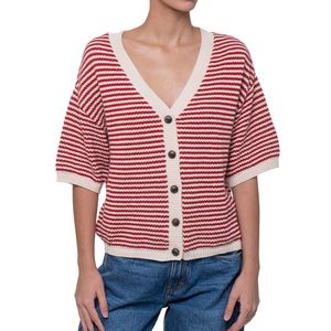 Pullover de Rayas Beige Vino