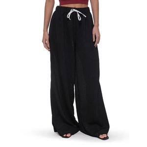 Pantalón de Punto con Sesgo Negro