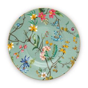 Plato Petit Four Jolie Flores Azul 12cm