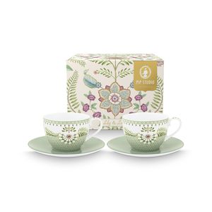Set de 2 Tazas&Platillos Lily&Lotus Verde280ml
