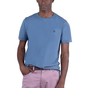 Camiseta Cuello Garment Dyed Azul
