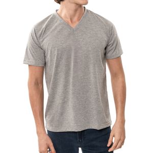 Basic T-Shirt Cuello en V Gris Claro