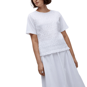 Camiseta Detalles Fruncidos Blanco