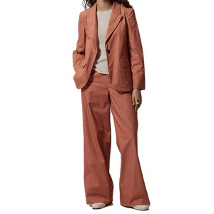 Pantalones Popelin Wide Leg Terracota