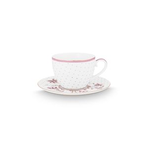Taza y Platillo Jolie Dots Gold Pink