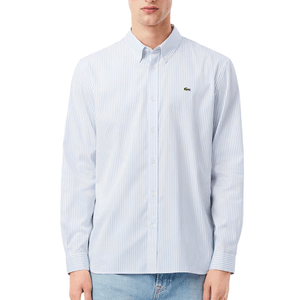 Camisa Rayada Fit Manga Larga Blanca Overview