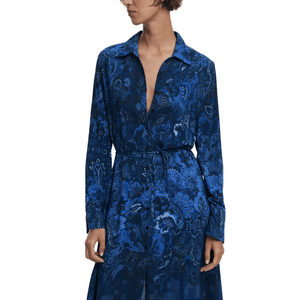 Vestido Camisero Azul Oscuro