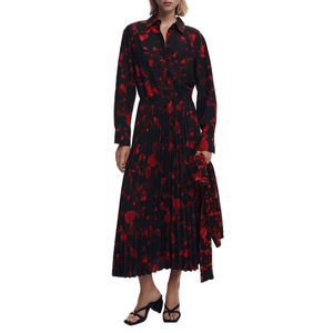 Vestido Camisero Rojo Oscuro