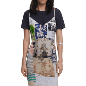 Vestido Collage Beige Oscuro