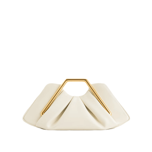 Bolso de mano con estructura metálica Lila - Marfil