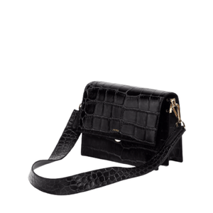Bolso bandolera Mini Flap - Negro cocodrilo
