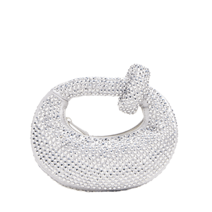 Bolsa de asa superior Mini Cristal Plateada
