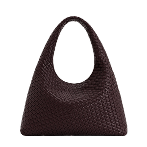 Bolsa de hombro tejido de ante sintético Laura - Burdeos Profundos